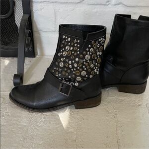 Steve Madden Black Studded Ankle Boots